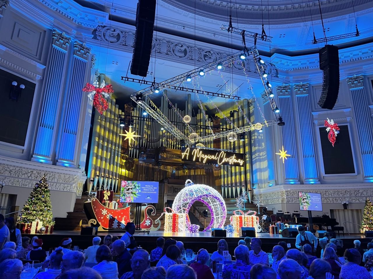 Members and guests enjoyed the Lord Mayor's Seniors Christmas Party at the Brisbane City Hall in December 2023