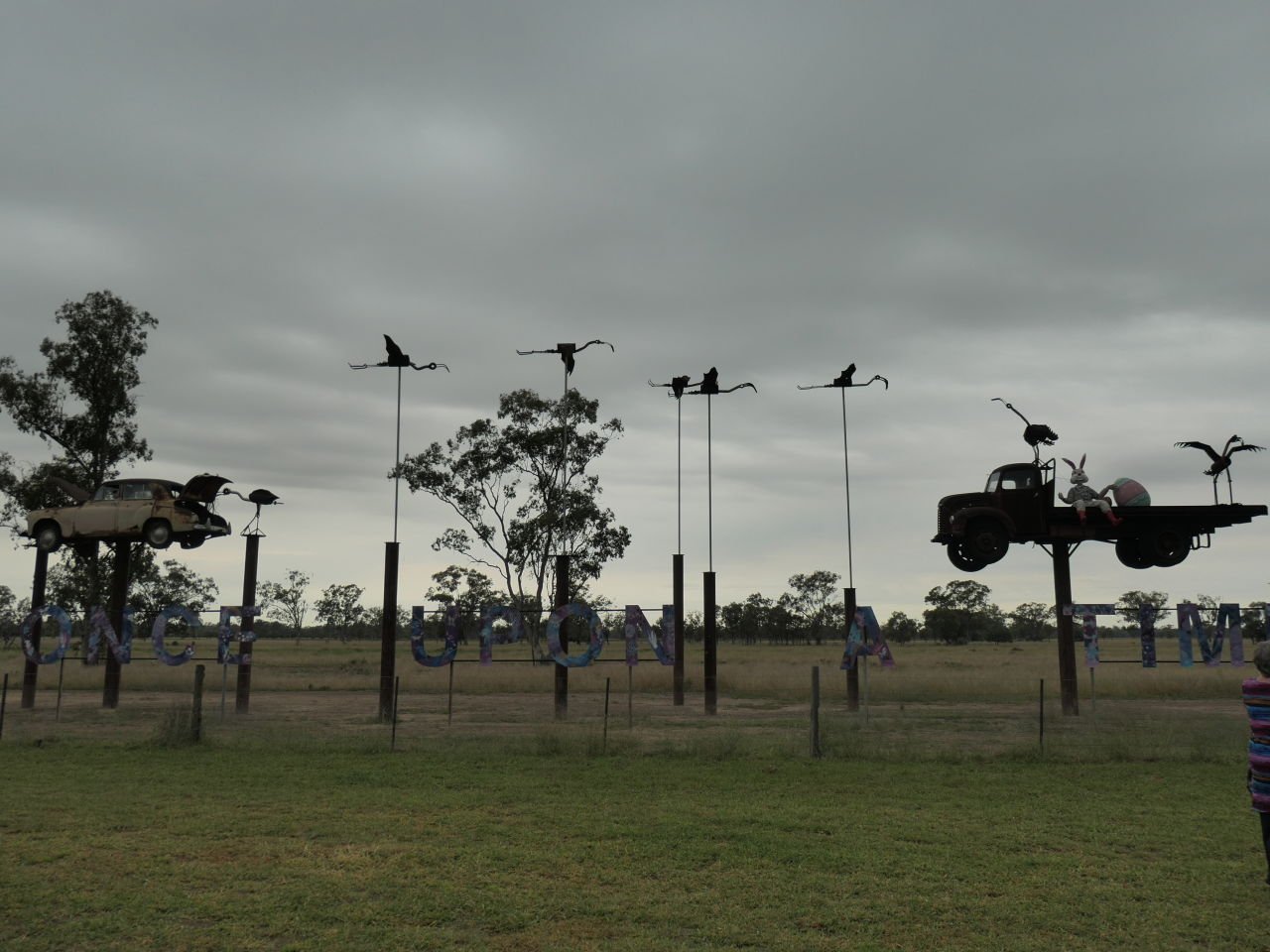 Lightening Ridge Trip - Leaving Goondiwindi for home- - There was this "Once apon a time" artwork just out of town.