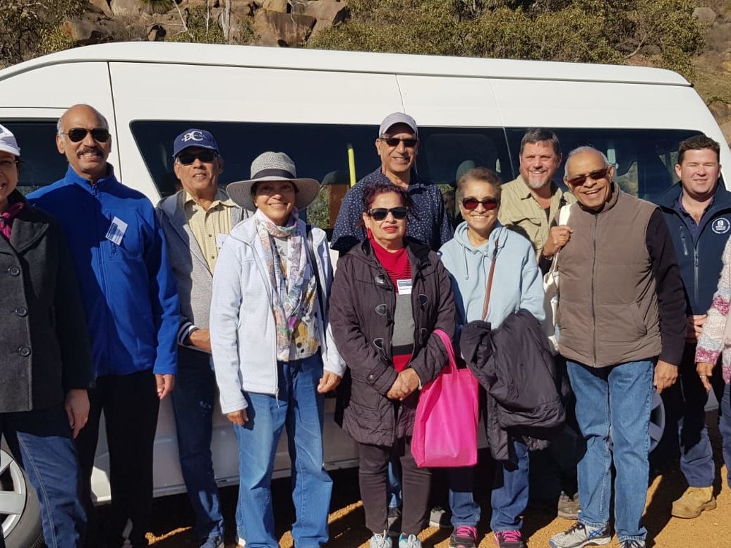 Members of Bus 2 with Paul Udinga, National Parks Ranger