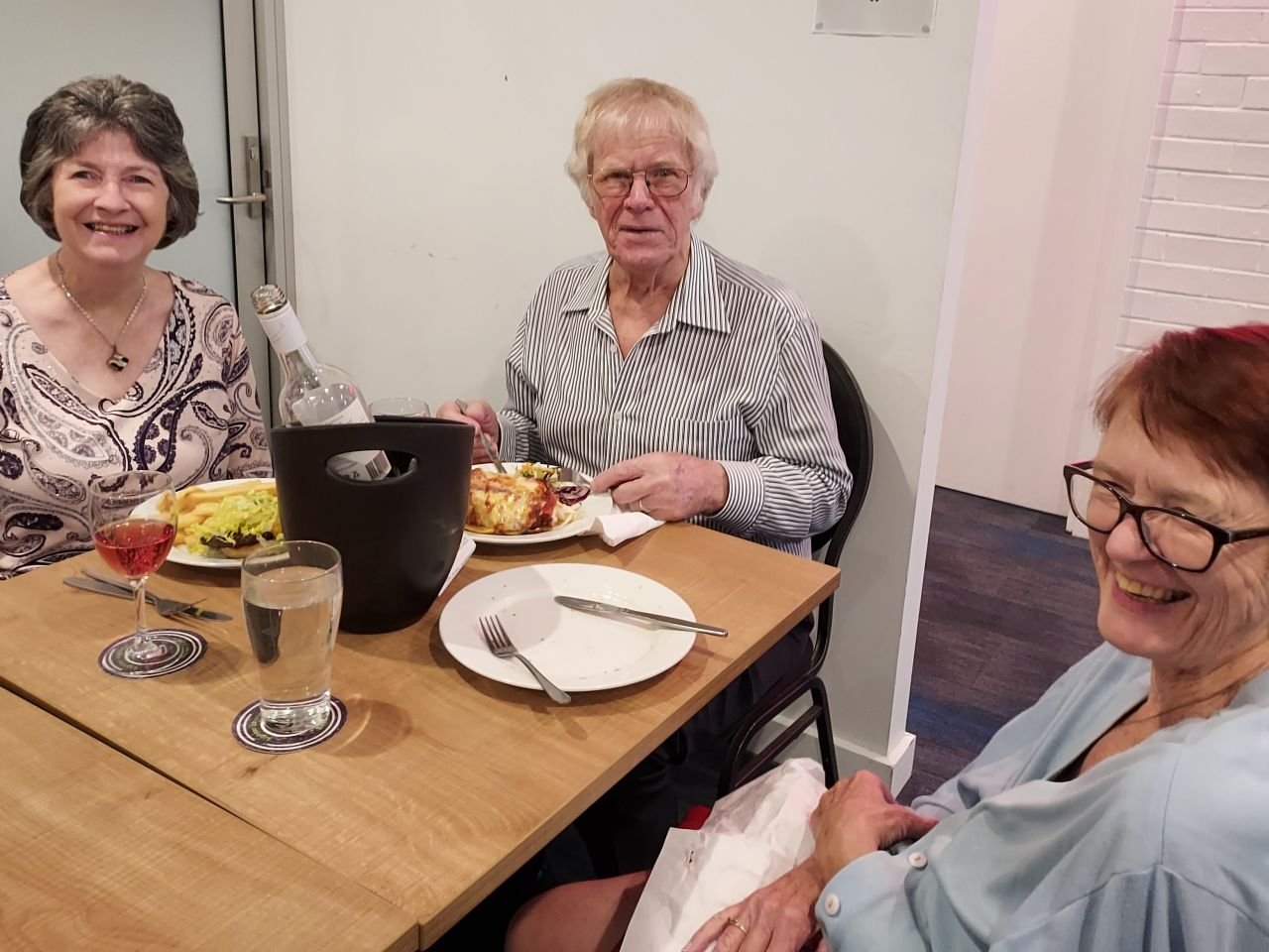 November 2022 Dinner at the New Farm Bowls Club. The new chef got the thumbs up!