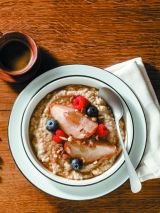 Quinoa porridge with maple caramelised pears