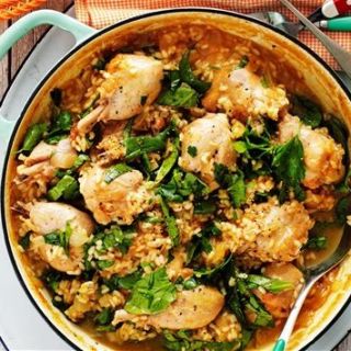 One-pot apricot chicken with creamy rice 