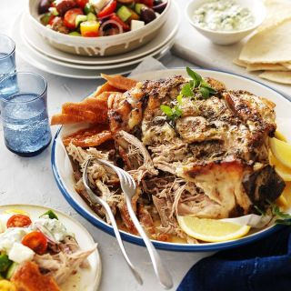 Greek-style pork shoulder